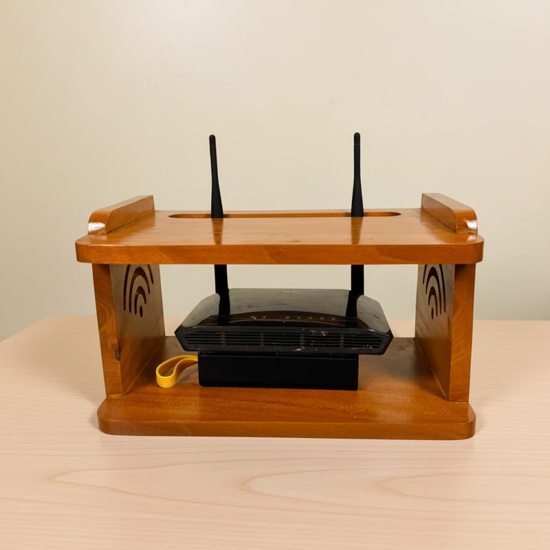 Mahogany wood Router Stand Wood Color