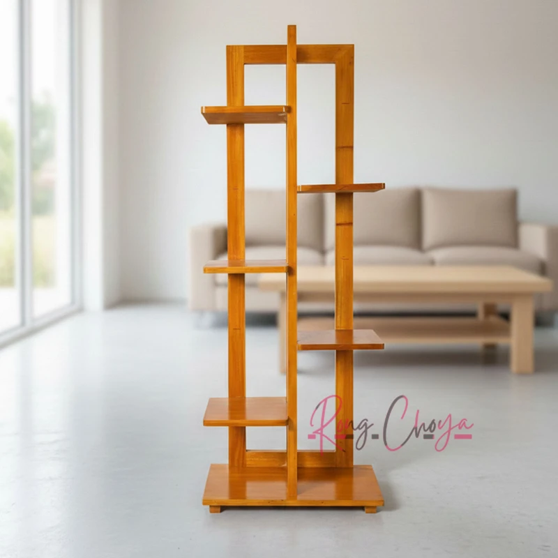 Mahogany wooden plant stand- Wood color
