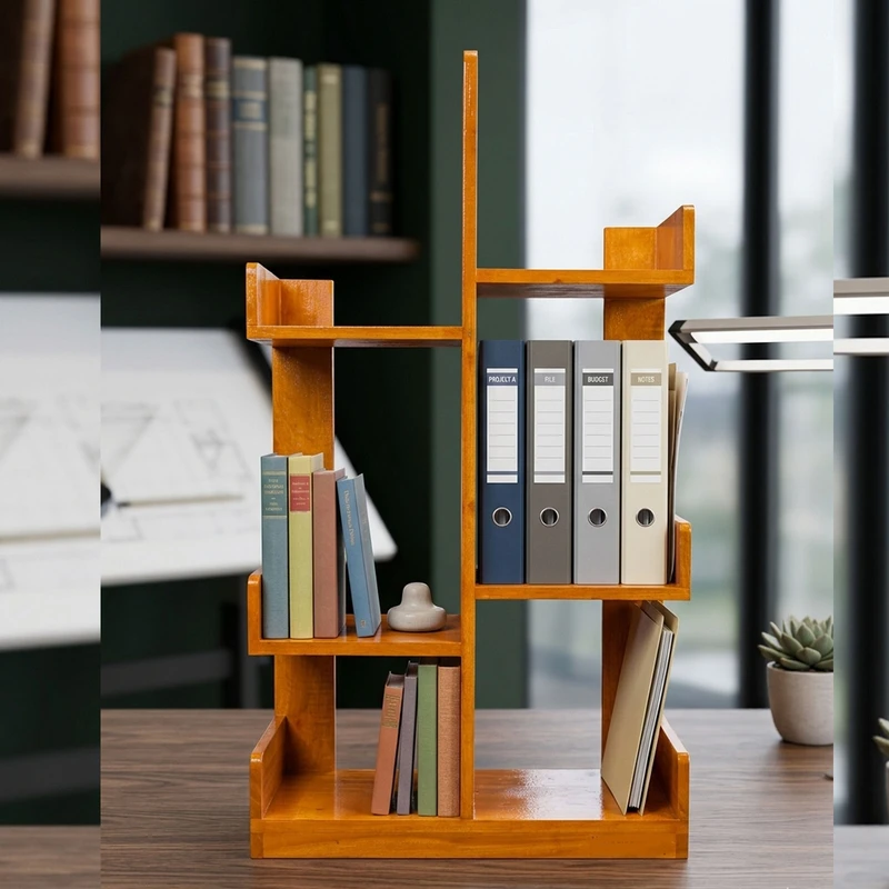 Modern Bookshelf | Book Stnad - Wood Color