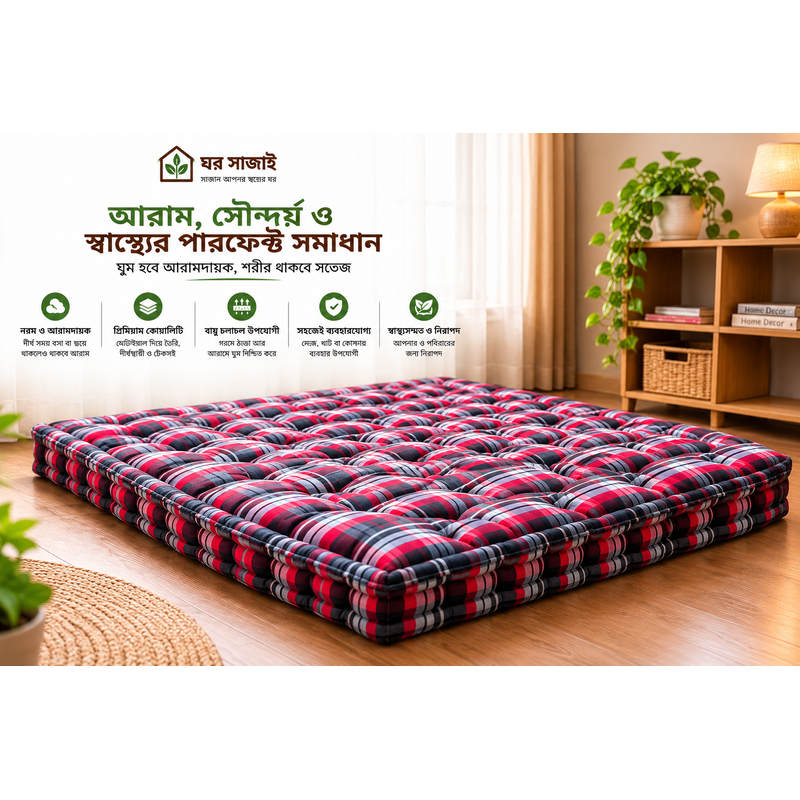 প্রমিয়াম কোয়ালিটি জাজিম 6/7 ফিট ( ৪ ইঞ্চি থিকনেস )